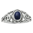 thumbnail image 3 of Natural Lapis Lazuli - Afghanistan 925 Sterling Silver Ring s.8 Jewelry DGR1132_F_8 R-1043, 3 of 7