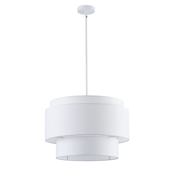 4-Light Pendant Lights Kitchen Island, 2-Tier Boho Chandelier Matte White Lighting for Living Room, Hallway