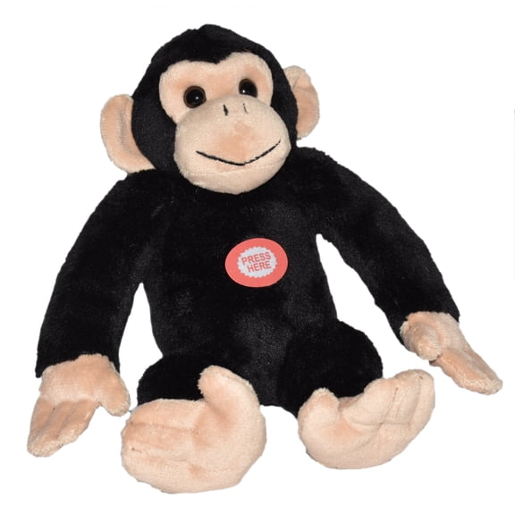 Wild Republic Wild Calls Chimp, Authentic Animal Sound, Stuffed Animal, Eight Inches, Gift for Kids, Plush Toy, Fill is Spun Recycled Water Bottles, 8 Inches