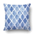 thumbnail image 1 of BOSDECO Housse de Coussin Motif Marocain Aquarelle Bleue 20x20 Pouces, 1 of 2