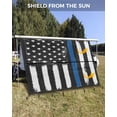 thumbnail image 3 of 4th of July RV Awning Sun Shade Screen 9'X15.3' American USA Flag Mesh Sunscreen Black White And Blue Line Awning Shade Screen with Zipper UV Blocker Completed Kits for RV Motorhome Camper Trailer, 3 of 7