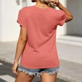 thumbnail image 7 of Cmfcve Tops for Women Pleated Puff Short Sleeve Crew Neck Summer Blouses Casual Loose Fitted Twist Front T Shirts, 7 of 7
