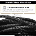 thumbnail image 2 of TYT Synthetic Winch Rope 3/16" x 50', 8500lb Winch Line Cable with Protective Sheath, UV Resistant Nylon Winch Rope for UTV ATV Winch Truck Synthetic Rope (Grey), 2 of 7