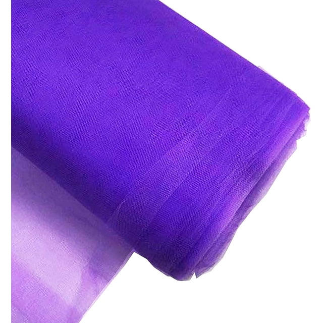 Tela de tul morada de 137 cm x 36,5 m de poliéster para DIY y bodas