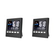 thumbnail image 2 of Advancent LCD Desktop Alarm Clock Electronic Digital Operated Calendar Home Battery Humidity Display Temperature Weather Negro 9.3*3.9*9.6 cm 2piezas Advancent CBP061538, 2 of 5