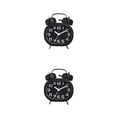 thumbnail image 1 of Inteprter Despertador barredora dormitorio espejo de cristal reloj doble campana con luces nocturnas relojes de escritorio aguja silenciosa Type2 NO2, 1 of 6