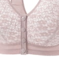 thumbnail image 5 of Hduncf Womens Plus Size Lace Embroidered Bra, Front Closure Wireless Bralette with U-Back Wide Straps, Thin Breathable Everyday Underwear Gray 48, 5 of 5