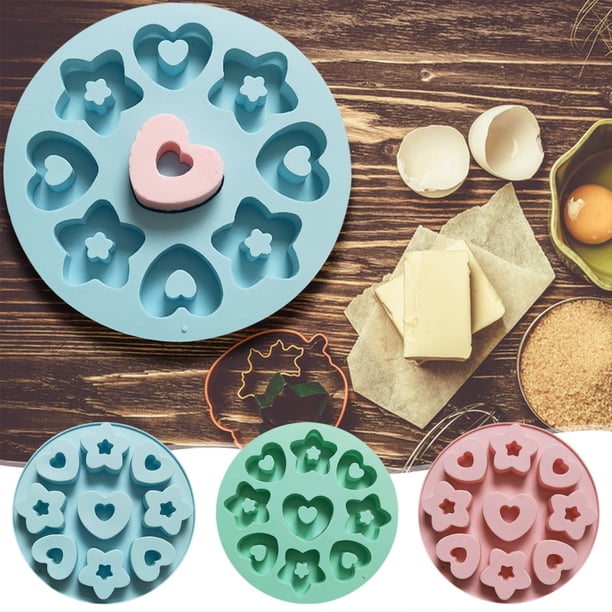 Xihbxyly Moldes para Pasteles con Forma de Corazón, Herramienta Flexible para Chocolate, Fácil de Limpiar, Multiusos para Hornear y Decorar Postres, Aptos para Microondas y Lavavajillas, Perfectos pa