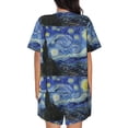 thumbnail image 3 of Bingfone The Starry Night Print Pajamas Sets for Women Soft Short-Sleeved Pjs with Lounge Shorts Two Piece Sleepwear, 3 of 8