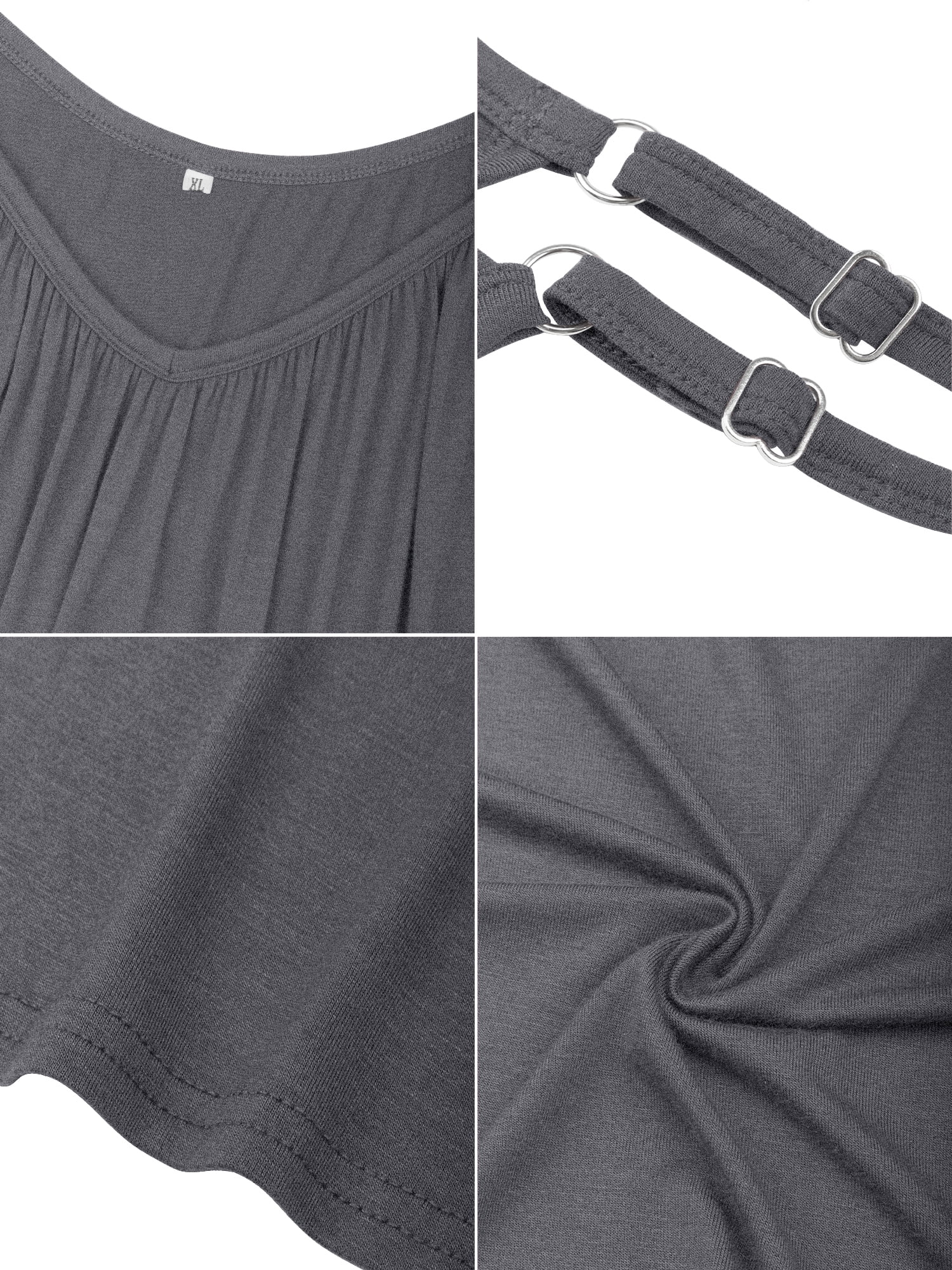 Chama Womens Plus Size Chemise Soft Sexy Sleepwear Pleated Nightgowns Loungewear for Women