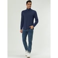 thumbnail image 4 of Camisa de manga larga uxcell Cuello de Cisne Ajuste Delgado Casual Azul Oscuro 52, 4 of 7