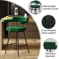 thumbnail image 4 of AODAILIHB 26'' Swive Bar Stools Set of 4, Mid Century Modern Upholstered Fabric Bar Stool, Counter Height Chairs with Full Backrest for Kitchen Island, Cafe, Pub， Green, 4 of 8