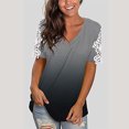 thumbnail image 2 of Pompotops T-Shirt en Dentelle à Manches Courtes à Manches Courtes pour Femmes, 2 of 5