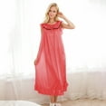 thumbnail image 4 of Wancir Women's Summer Sleeveless Ice Silk Nightgown Lace Trim & Mid-Calf Length, 4 of 8