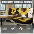 thumbnail image 4 of XYZCANDO Sunflower RV Dinette Cushion Covers Washable Bench Seat Cover Comfortable Cushion Covers for Couches and Sofas Universal Slip Covers for Loveseat Stretchable 2 Seat Couch Cover Black, 4 of 7