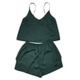 thumbnail image 3 of XIAONU Womens Pajamas Set Elegant Solid Color Spaghetti Top And Elastic Waist Shorts Sleepwear Loose Fit Simple Trendy Homewear, 3 of 5