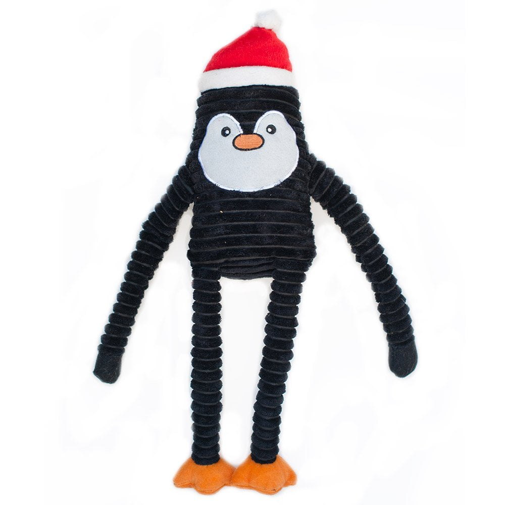 Holiday Crinkle Squeaky Penguin Plush Dog Toy, Large, Fun, crinkle toys