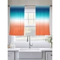 thumbnail image 4 of Orange Blue Teal Ombre Sheer Curtains 54 Inch Length 2 Panels Set, Contemporary Abstract Gradient Voile Window Treatment Rod Pocket Short Kitchen Curtains Drapes for Bedroom 52"x54"x2, 4 of 7