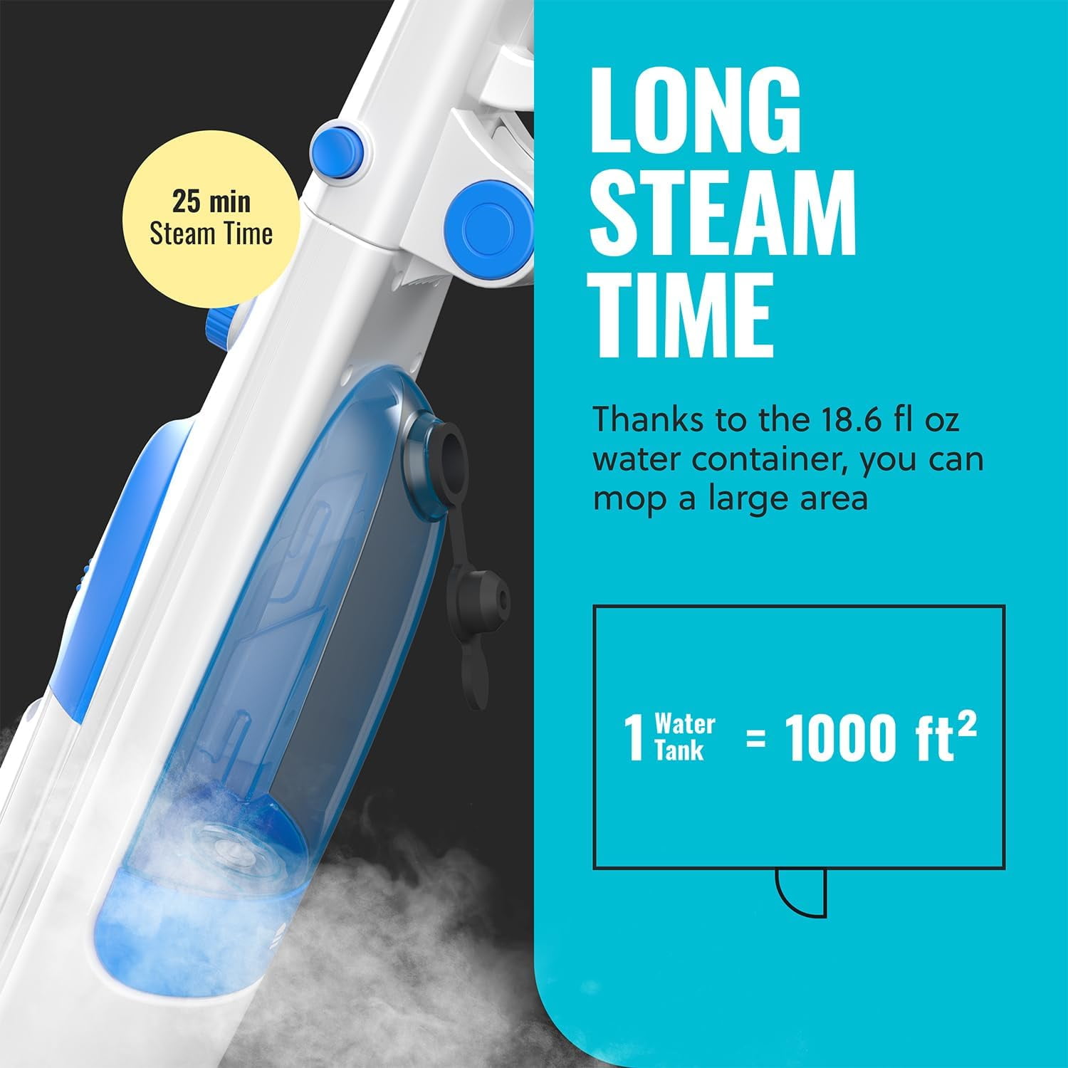 Purple 10 in 1 1500W Hot Steam Mop Cleaner and Hand Steamer - Neo Direct