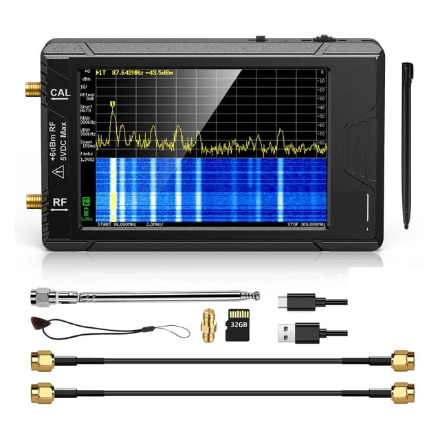 2.8" Display Spectrum Analyzer ULTRA 4" Display 100kHz to 5.3GHz with 32GB Card Version V0.4.5.1 ,Powerful Signal Generation