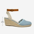 thumbnail image 2 of BURUDANI Women's Ankle Strap Closed Toe Espadrille Wedge Heels Sandals, 2 of 5