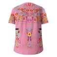 thumbnail image 5 of Nmnitkp Women's Mexican Shirts Crew Neck Casual Summer Blouse, Boho Embroidered Peasant Tops Short Sleeve Shirts Casual Blouse Loose Tunics Blouses, 5 of 5