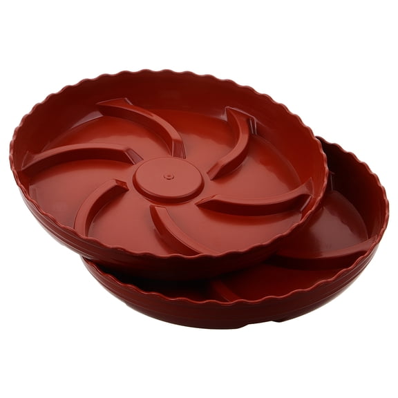 Hemoton 2pcs Round Plant Saucers Heavy Duty Plastic Plant Trays Thick Flower Pot Saucers Water Catcher Tray for Planters Red