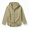 thumbnail image 4 of RXMEKW Solid Color Hooded Cardigan for Men with Button Front and Long Sleeves, 4 of 8