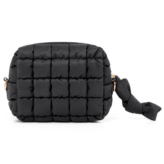 Bolsa de maquillaje Yarnic acolchada para cosméticos, artículos de tocador de viaje, color negro, ta