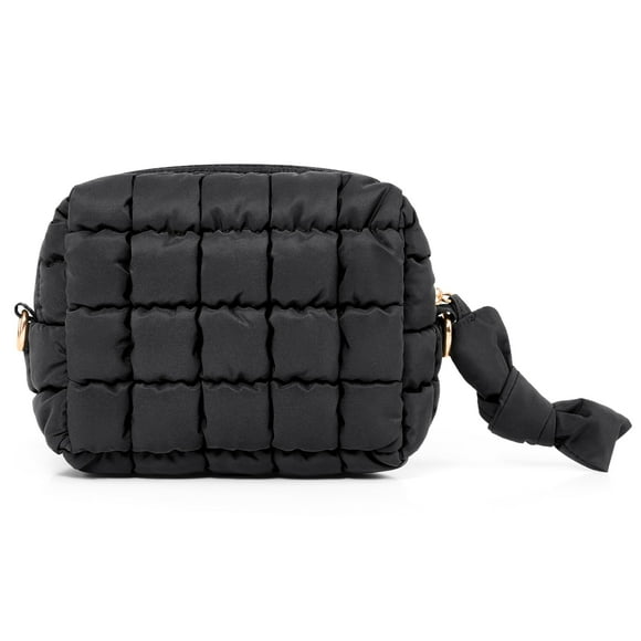 Bolsa de maquillaje Yarnic acolchada para cosméticos, artículos de tocador de viaje, color negro, ta