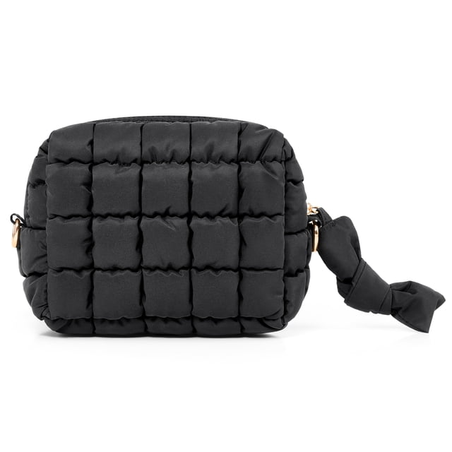 Bolsa de maquillaje Yarnic acolchada para cosméticos, artículos de tocador de viaje, color negro, ta