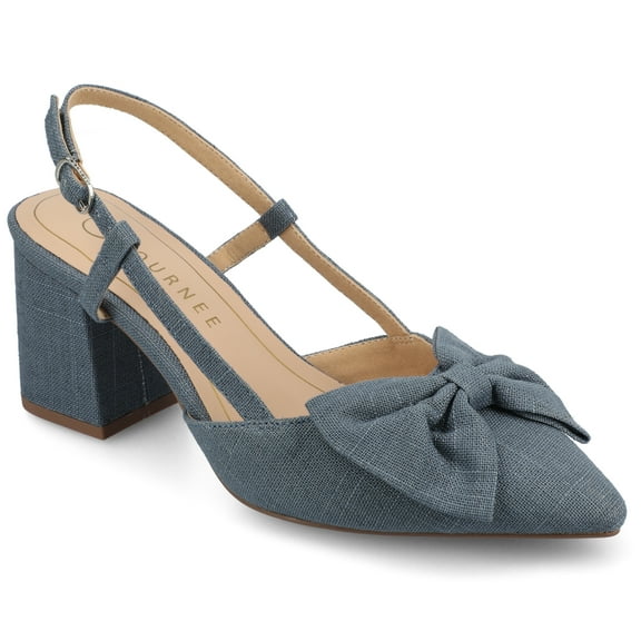 Journee Womens Tailynn Sling Back Block Heel Pumps, Widths Available