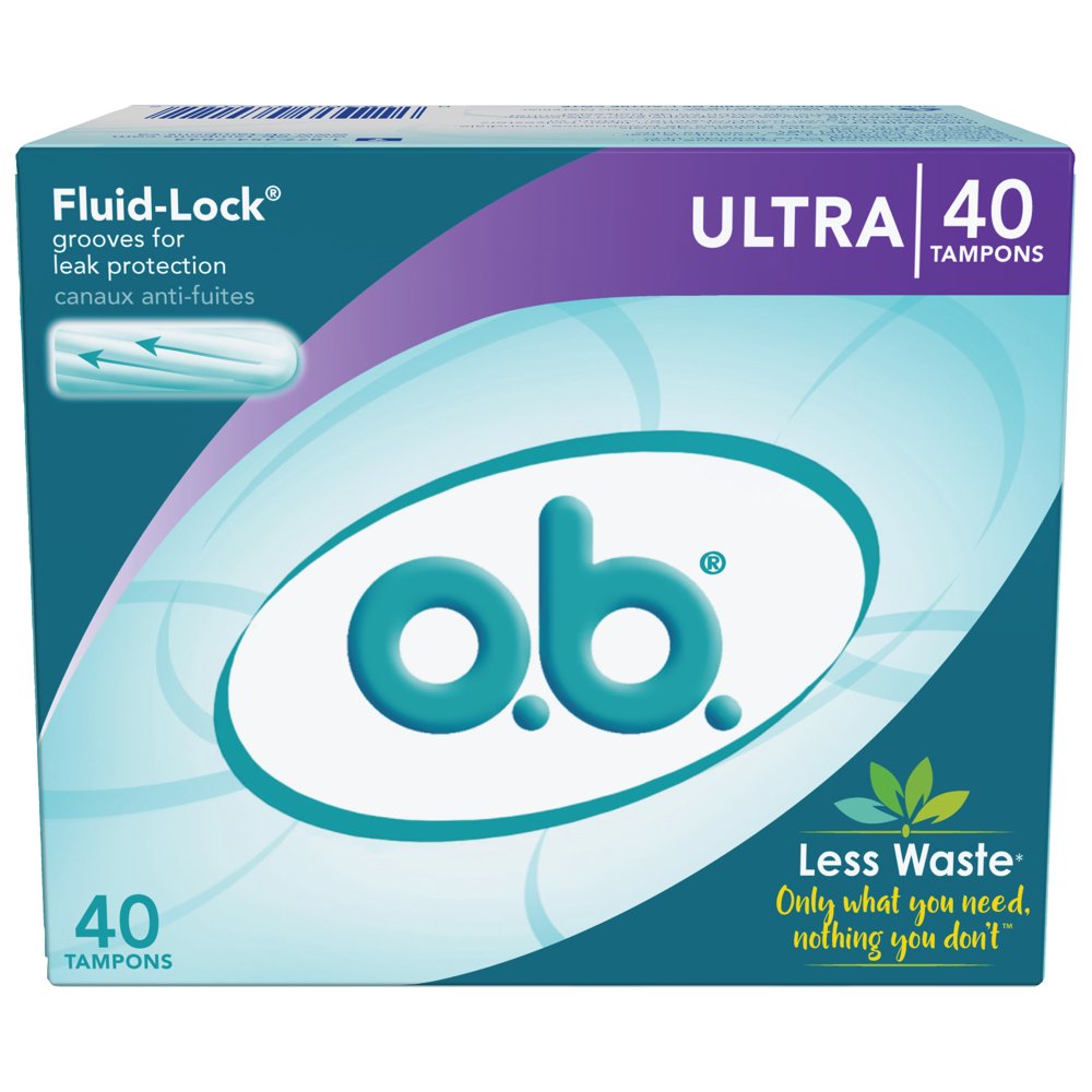 ob. Original ApplicatorFree Tampons, Unscented, Ultra, 40 Ct Walmart