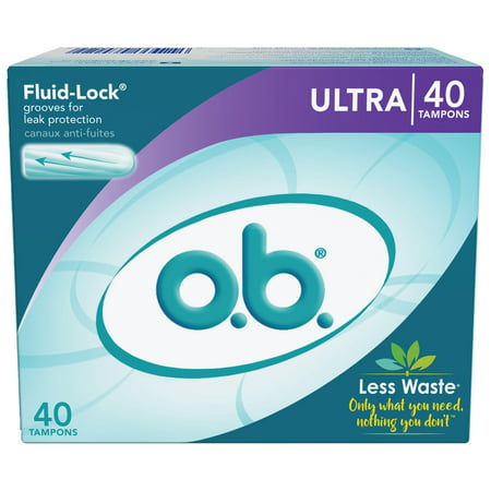 o.b. Original Applicator-Free Tampons, Unscented, Ultra, 40