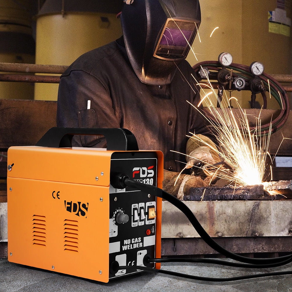 MIG 130 Welder Flux Core Wire Automatic Feed Welding Machine w/ Free Mask