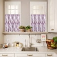 thumbnail image 3 of 3 Piece Kitchen Curtains and Valances Set Purple Weeping Eucalyptus Cafe Curtains 36 Inch Length Spring Summer Farmhouse Leaves Valance & Tier Curtain for Living Room Bedroom Window 54"x18"+27"x36"*2, 3 of 6