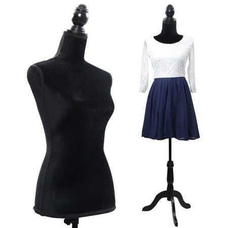 - Costway Black Female Mannequin Torso Dress Form Display W/ Black Tripod Stand