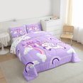 thumbnail image 3 of Homewish Cartoon Rainbow 2pcs Bedding Comforter Set For Kids Boys Girls,Kawaii Animal Unicorn Twin Comforter Sets,Dreamy Princess Castle Breathable Bedding Set,Microfiber Bedroom Decor,Reversible, 3 of 8