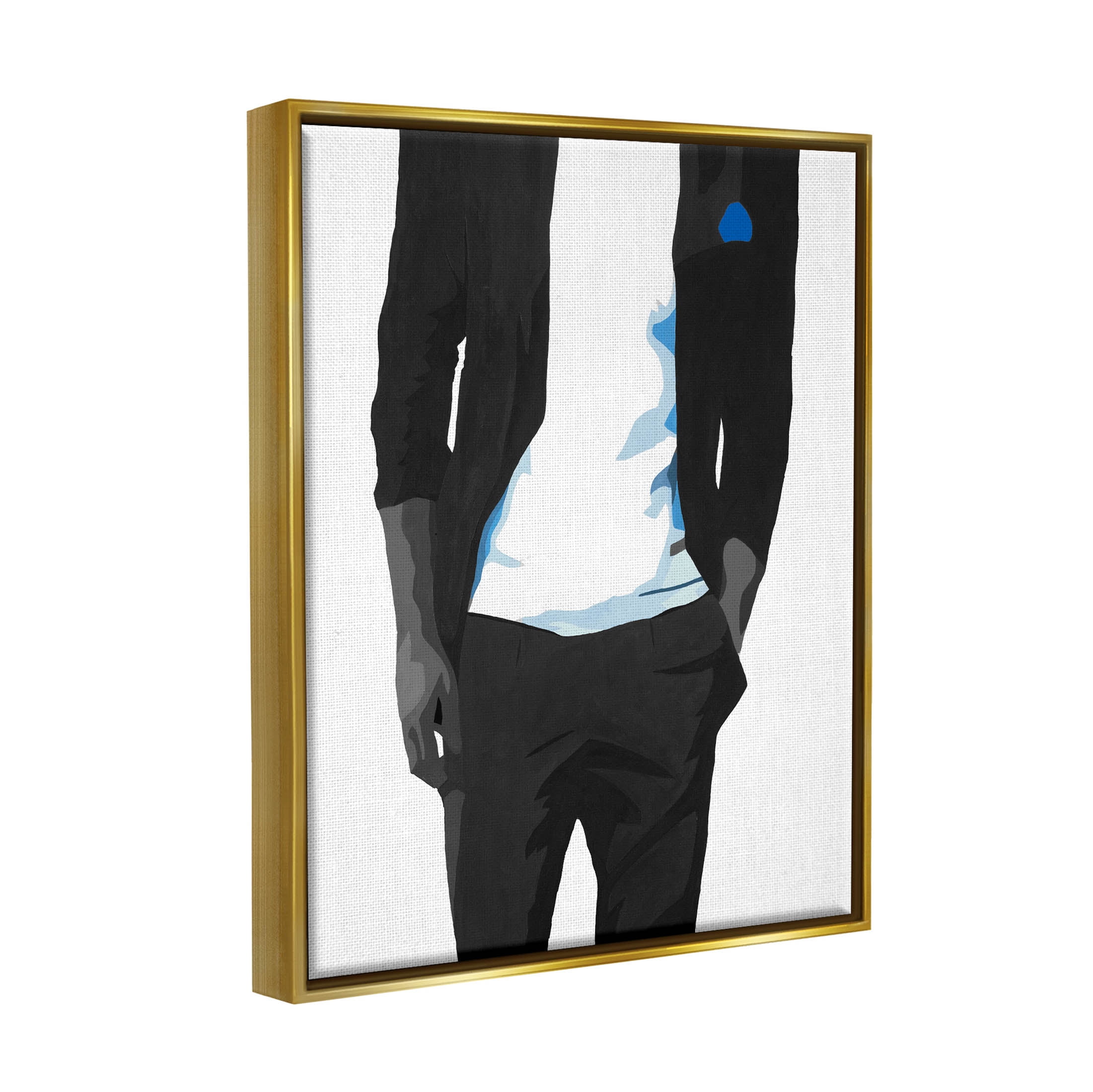 Stupell Industries Modern Chic Dressed Man Graphic Art Metallic Gold Floating Framed Canvas Print Wall Art, Design by Beth Ann Lawson