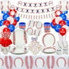 Baseball Party Supplies - Including baseball Favor Bags, baseball Silicone Wristbands, Plates, Cups, Napkins, Tableware, Tablecloth, Balloons, Banner for Kids and Baseball Fans - Serve 20