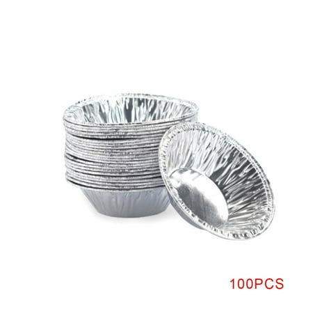 

100 disposable tin foil egg tart moulds round egg tart mould egg tart base