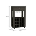 thumbnail image 4 of Miekor Furniture Memphis Bar Cart, Twelve Built-in Wine Rack, Four Legs, One Open Shelf -Espresso 46431, 4 of 7