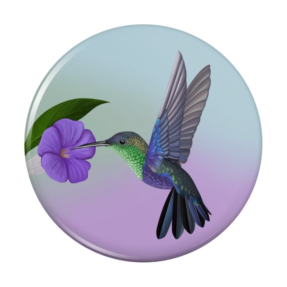 Hummingbird Crowned Woodnymph Purple Violet Kitchen Refrigerator Locker Button Magnet