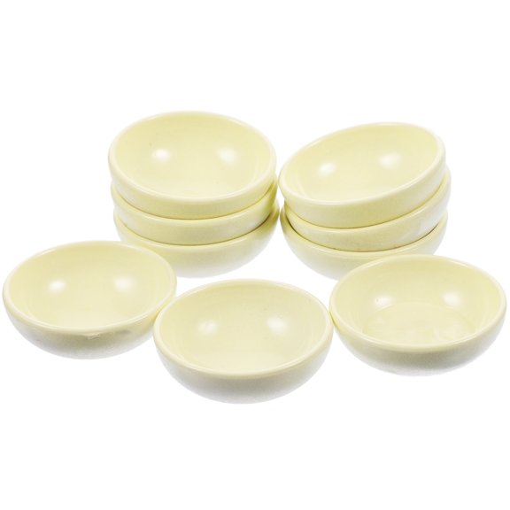 Qnmwood 12 Mini Ceramic Plate Dish Bowl Dollhouse Tea Cup Mug Toy White