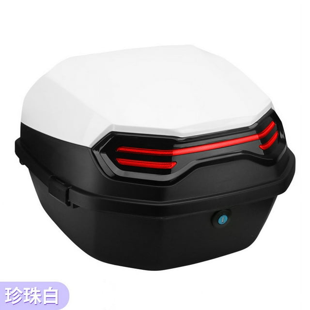 Motorcycle Top Case, Daily Tail Box Trunk, Waterproof Luggage Storage Carrier, Lockable Motorcycle Storage Box Carrier With Mounting Hardware For Electromobile