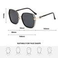 thumbnail image 3 of Gafas de sol de montura grande con personalidad europea y americana, fabricadas en TR, metal y TAC., 3 of 6