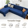 thumbnail image 5 of Sectional Couch Covers for Sectional Sofa L Shaped Sofa Cover Blanket 2 Pieces L Shape Furniture Protector for Pets Dogs(Navy, XX-Large), 5 of 17
