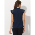 thumbnail image 3 of Blusa Básica Sin Mangas Con Cuello En V Para Oficina De Trabajo Para Mujer Azul Marino M, 3 of 5