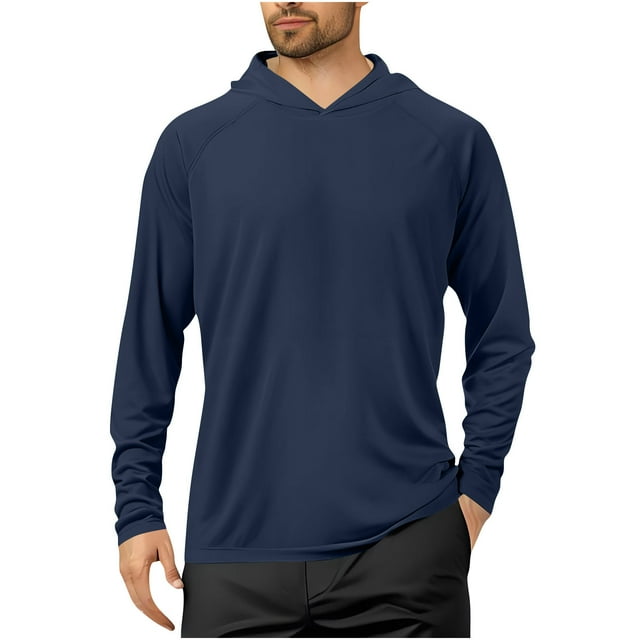 Mgmyaa Sun Shirt for Men UPF 50+ Men's Fishing Raglan Long Sleeve UV Protection Lightweight Hoodie Hiking Rash Guard Swimming Running