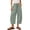 Light Green #063, variant on Capri Linen Barrel Pants for Women Drawstring Wide Leg Cropped 2026 Casual Summer Boho Baggy Palazzo Trousers, L